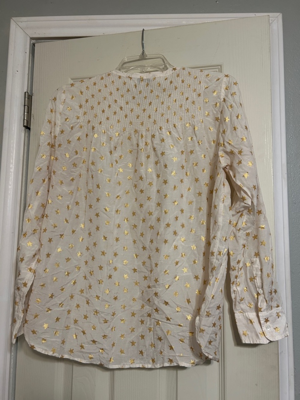 BOGO 1/2off🎒35%off3🛴 J. Crew white metallic star silk blend top - Picture 5 of 5